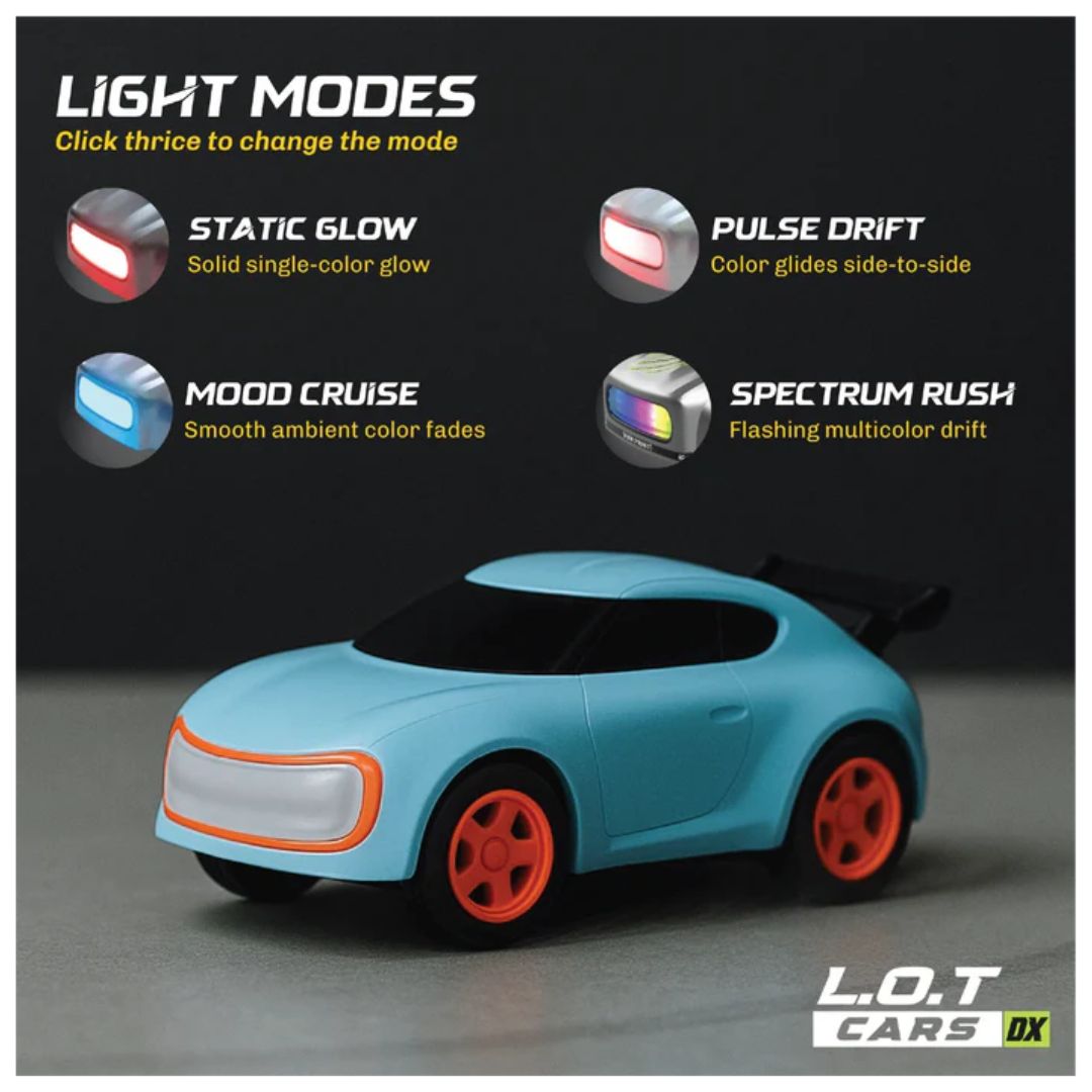 L.O.T  Mini RC Drift Car: Dash - Blue- Tabletop Drifter (Scale: 1:64)