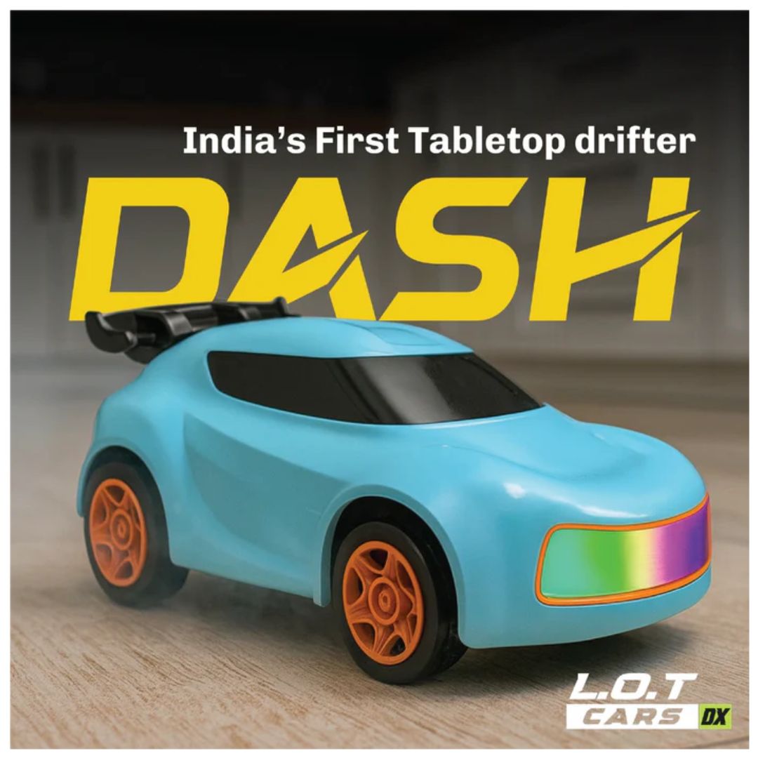 L.O.T  Mini RC Drift Car: Dash - Blue- Tabletop Drifter (Scale: 1:64)