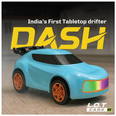 L.O.T  Mini RC Drift Car: Dash - Blue- Tabletop Drifter (Scale: 1:64)
