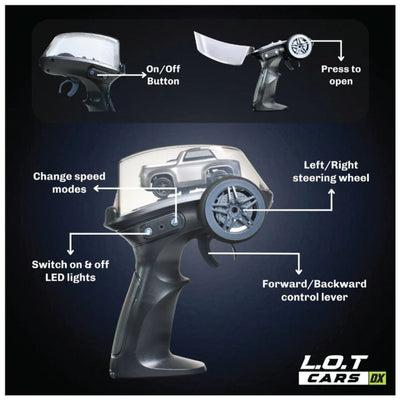 L.O.T  Mini RC Drift Car: Dash -Grey- Tabletop Drifter (Scale: 1:64)
