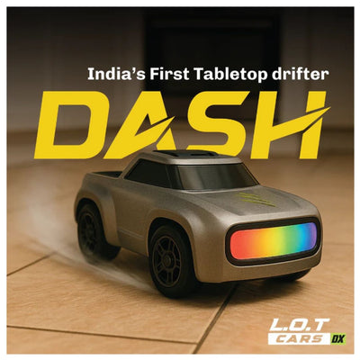 L.O.T  Mini RC Drift Car: Dash -Grey- Tabletop Drifter (Scale: 1:64)