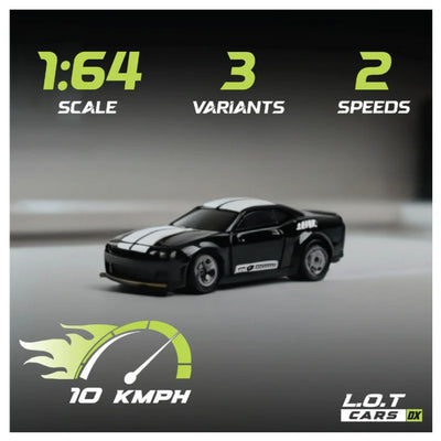 L.O.T Mini RC Drift Car: Nitro -Tabletop Drifter -Tarmac Black (Scale 1:64)
