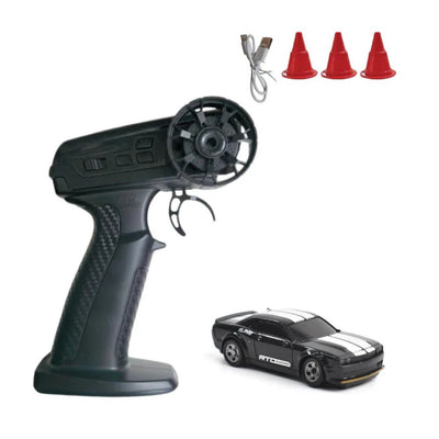 L.O.T Mini RC Drift Car: Nitro -Tabletop Drifter -Tarmac Black (Scale 1:64)