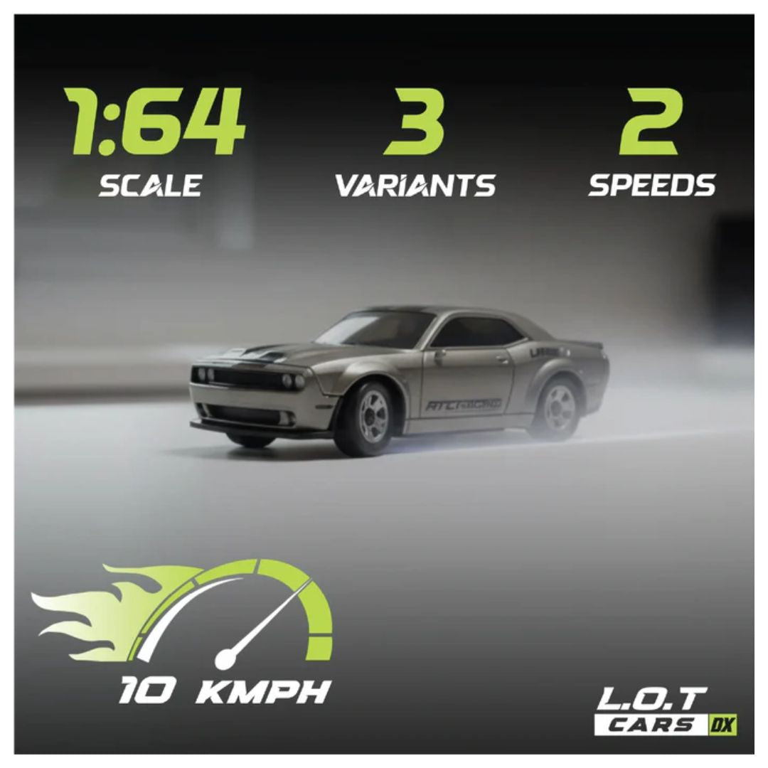 L.O.T Mini RC Drift Car: Nitro -Tabletop Drifter -Tarmac Grey (Scale 1:64)