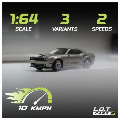 L.O.T Mini RC Drift Car: Nitro -Tabletop Drifter -Tarmac Grey (Scale 1:64)