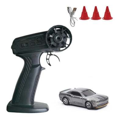 L.O.T Mini RC Drift Car: Nitro -Tabletop Drifter -Tarmac Grey (Scale 1:64)