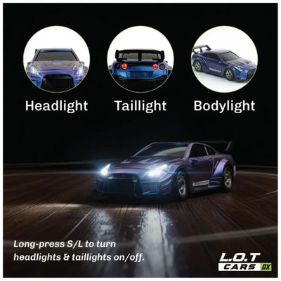 L.O.T Mini RC Drift Car: Nitro -Tabletop Drifter -Race Blue (Scale 1:64)