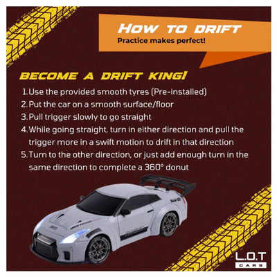 L.O.T RC Drift Car: Flare -Race Grey