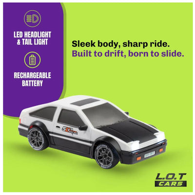 L.O.T RC Drift Car: Flare - Street White-Semi-Hobby Grade RC Drift Car