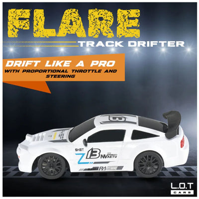 L.O.T RC Drift Car: Flare - Track White -Semi-Hobby Grade RC Drift Car
