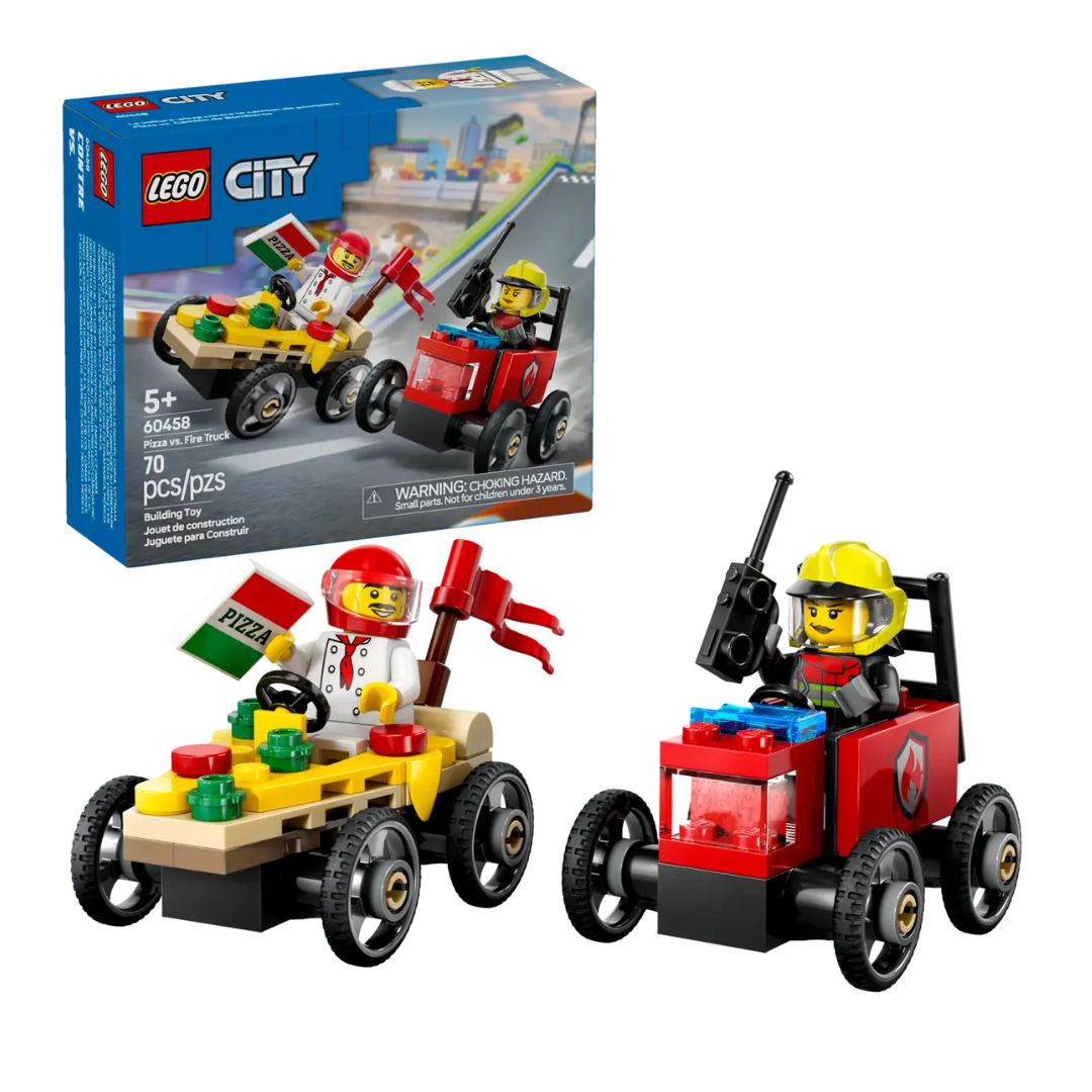 LEGO® City #60458: Pizza vs. Fire Truck Race Car Pack