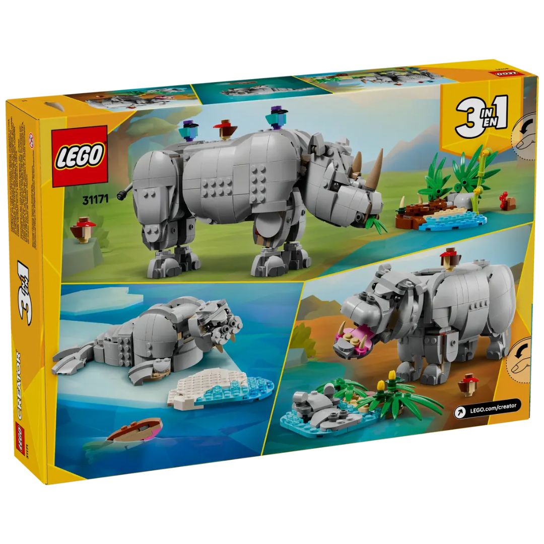 LEGO® Creator 3in1 #31171: Wild Animals: Majestic Rhino with Birds