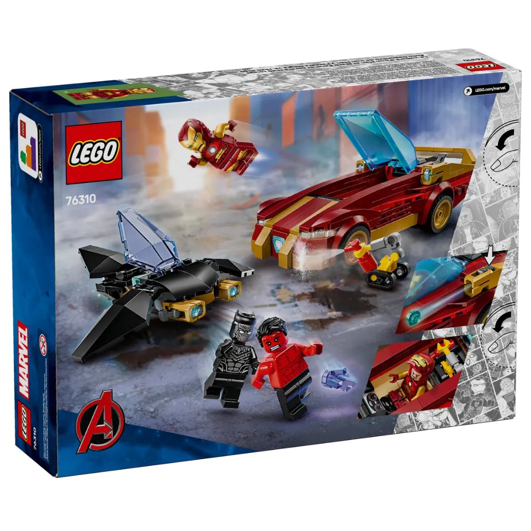 LEGO® Marvel #76310: Iron Man Car & Black Panther vs. Red Hulk