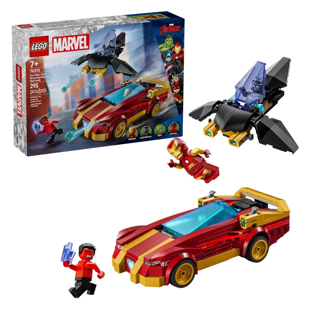 LEGO® Marvel #76310: Iron Man Car & Black Panther vs. Red Hulk