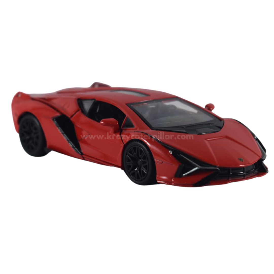 Super Fast City Car : Lamborghini Sian FKP 37 - Red Die-Cast Scale Model (1:32)