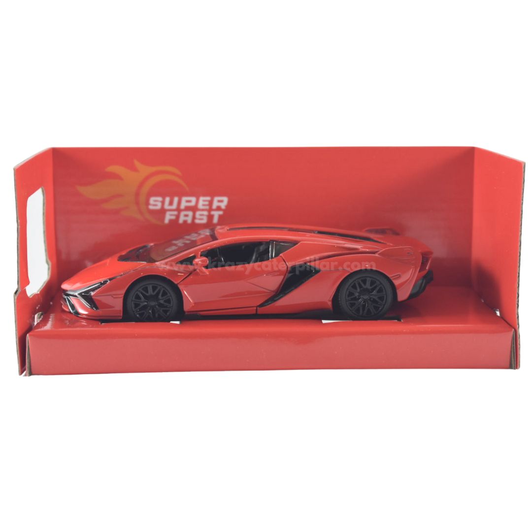 Super Fast City Car : Lamborghini Sian FKP 37 - Red Die-Cast Scale Model (1:32)