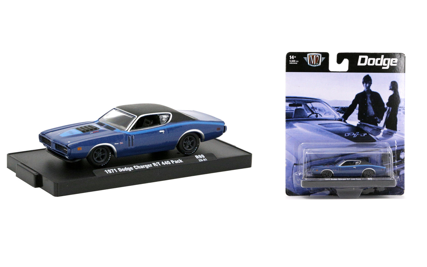 M2 Machine 1971 Dodge Charger R/T 440 Pack - 1:64 Die-Cast Scale Model