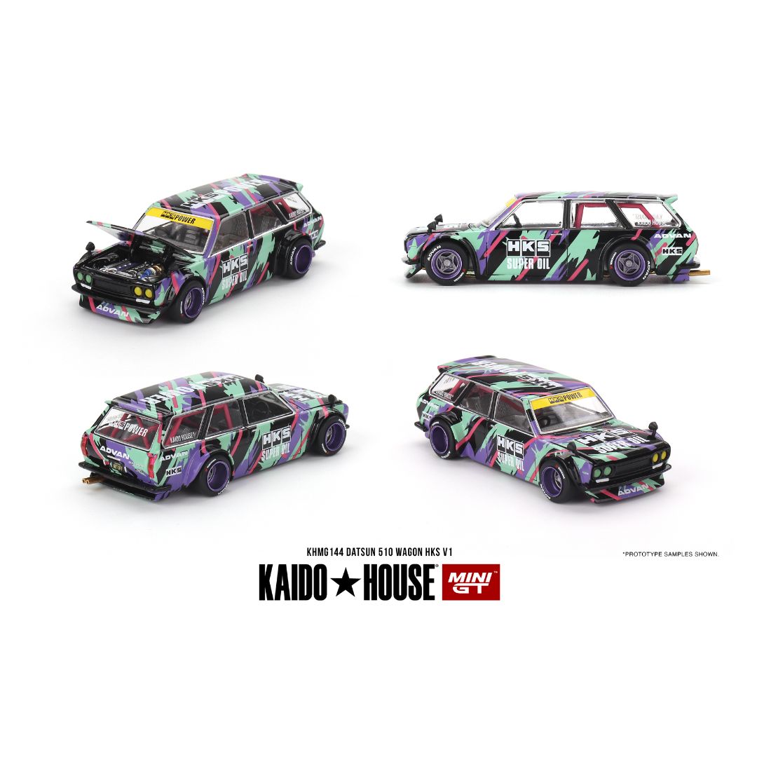 Mini GT KAIDIO #144: Datsun KAIDO 510 Wagon HKS- V1