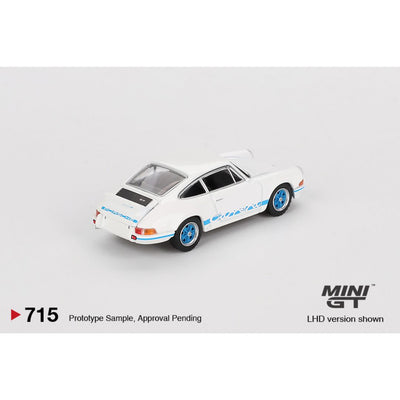 MINI GT #715: Porsche 911 Carrera RS 2.7 Grand Prix White with Blue Livery