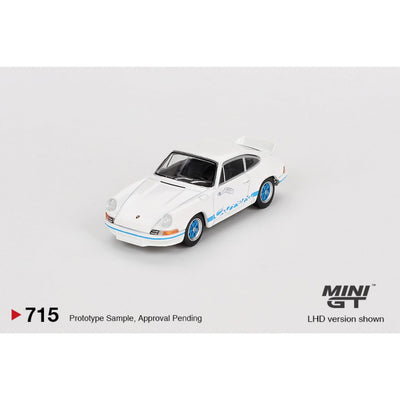 MINI GT #715: Porsche 911 Carrera RS 2.7 Grand Prix White with Blue Livery