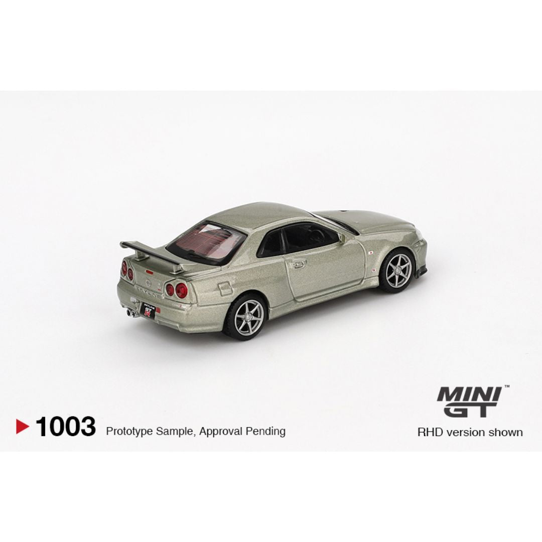 MINI GT #1003: Nissan Skyline GT-R (R34) V-Spec II Nür Millenium Jade