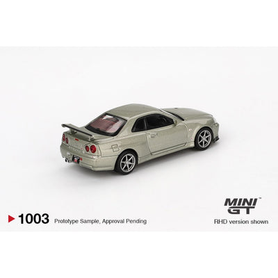 MINI GT #1003: Nissan Skyline GT-R (R34) V-Spec II Nür Millenium Jade