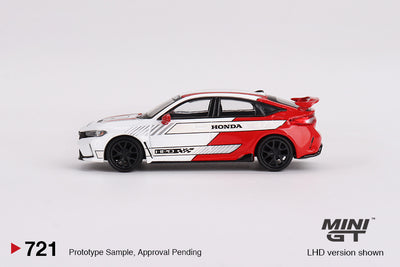 MINI GT #721 : Honda Civic Type R #2 2023 Pace Car White