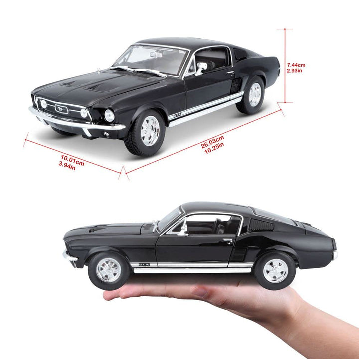 1967 Ford Mustang GTA Fastback - Black Die-Cast Scale Model (1:18