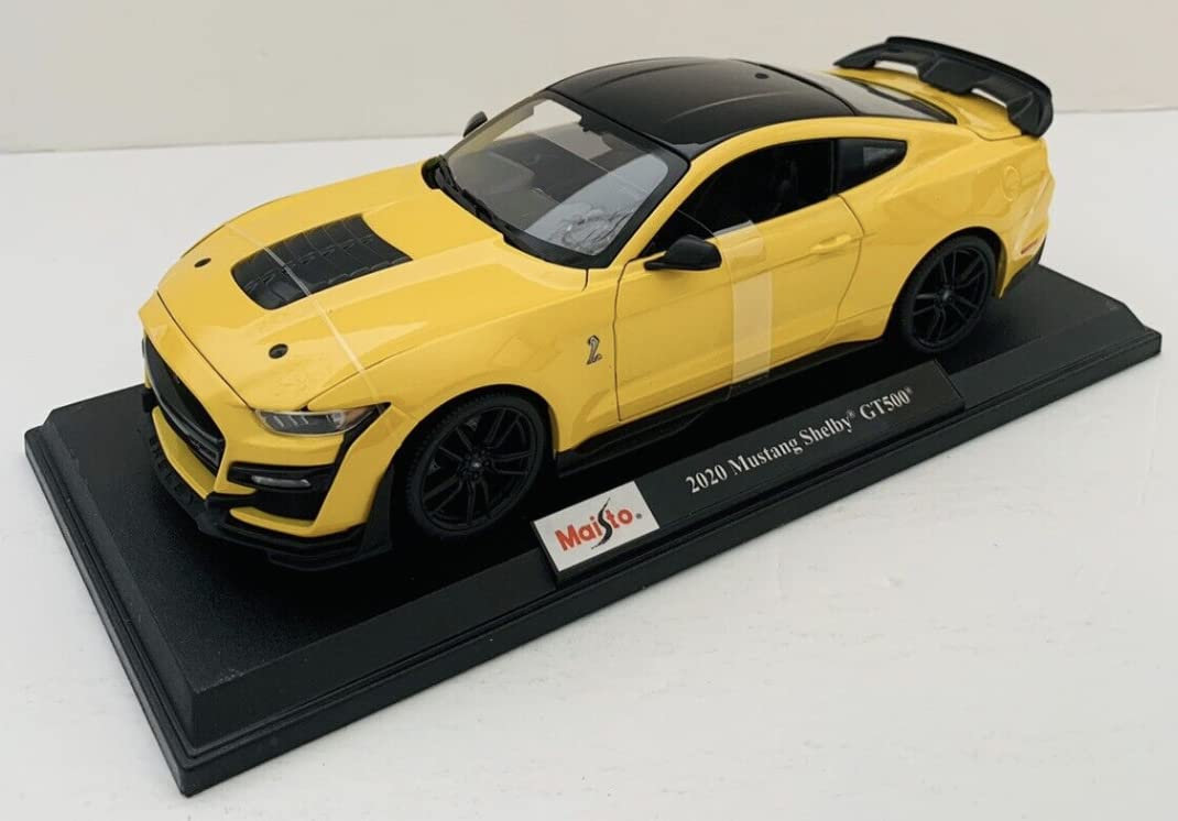 Maisto 2020 Mustang Shelby GT500 Yellow - Diecast Scale Model 1/18