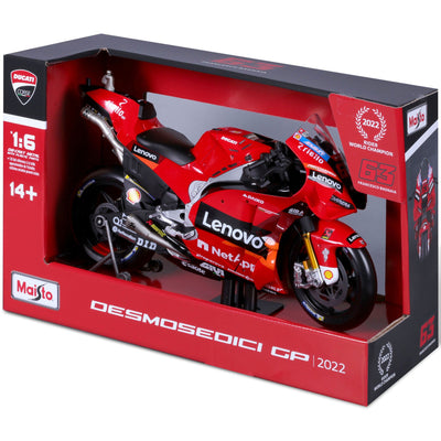 Maisto: 2022 Moto GP Ducati Desmosecidi Lenovo team #63 Francesco Bagnaia (1:6)