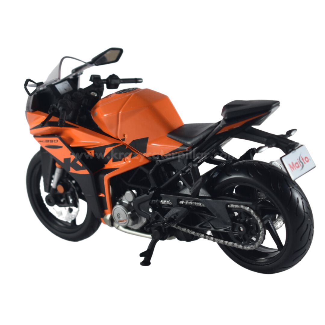 Maisto KTM RC 390 1:12 – Modèle Moto Miniature Métal, Détails Fidèles, Béquille & Suspension Mobile