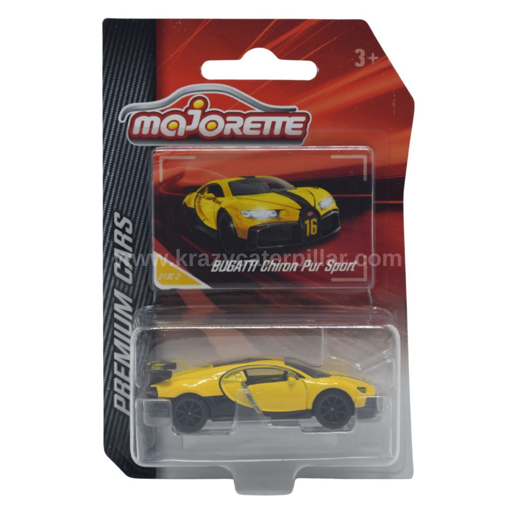 Majorette Bugatti Chiron Pur Sport Yellow: Premium Cars - 1:64