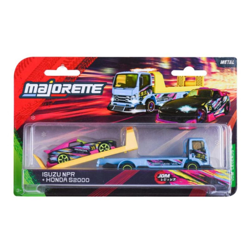 Majorette: Isuzu NPR with Honda S2000 - Black