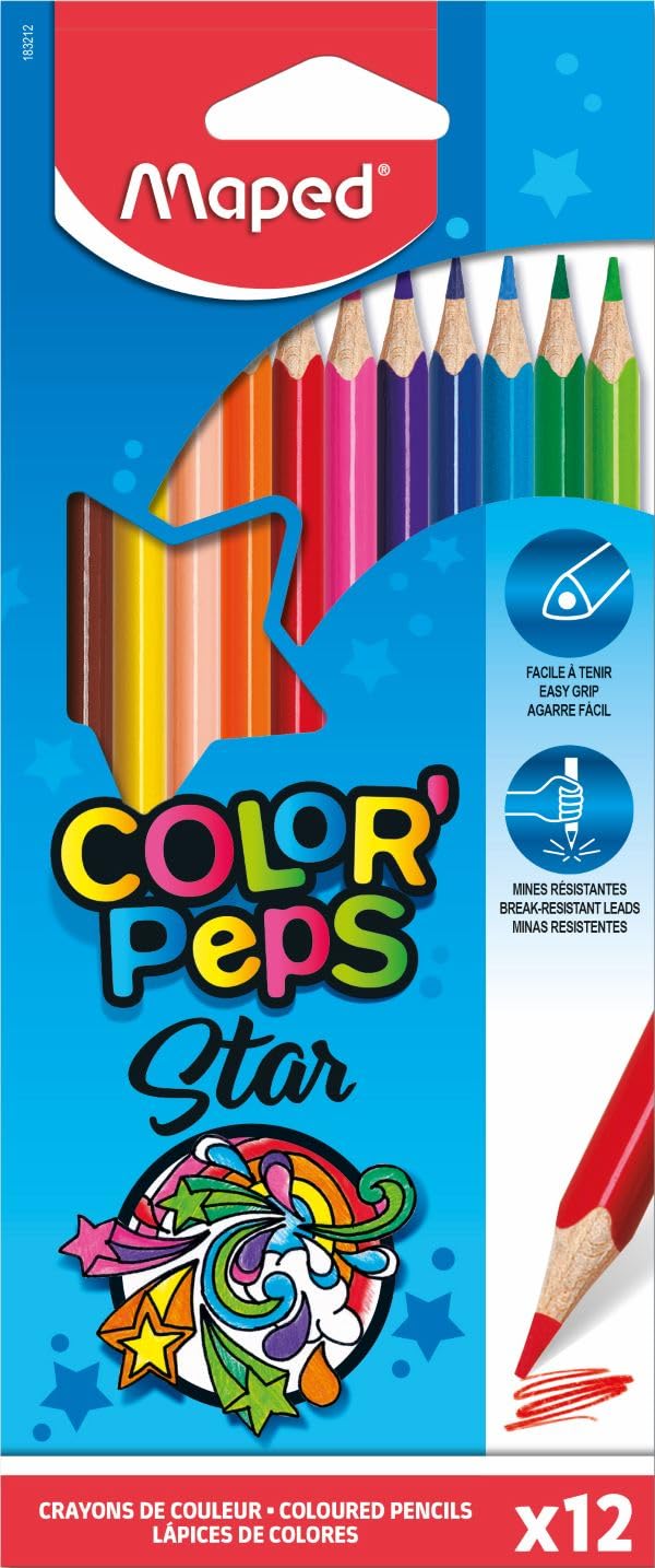 Maped Color'Peps Star Triangular Colour Pencils 12 Count