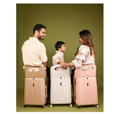 Miamily Champagne Gold Ride-On Trolley Carry-On Luggage 18 inches