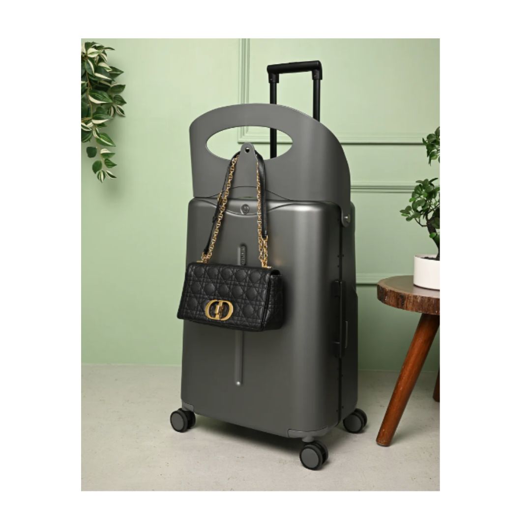 Miamily Charcoal Grey Ride-On Trolley Check-In Luggage 24 inches