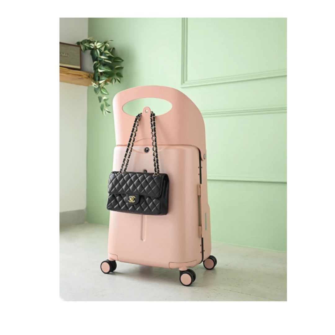 Miamily Dusty Pink Ride-On Trolley Carry-On Luggage 18 inches