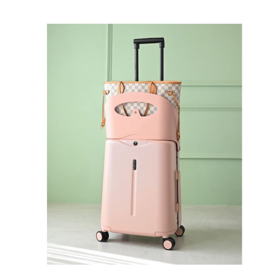 Miamily Dusty Pink Ride-On Trolley Carry-On Luggage 18 inches