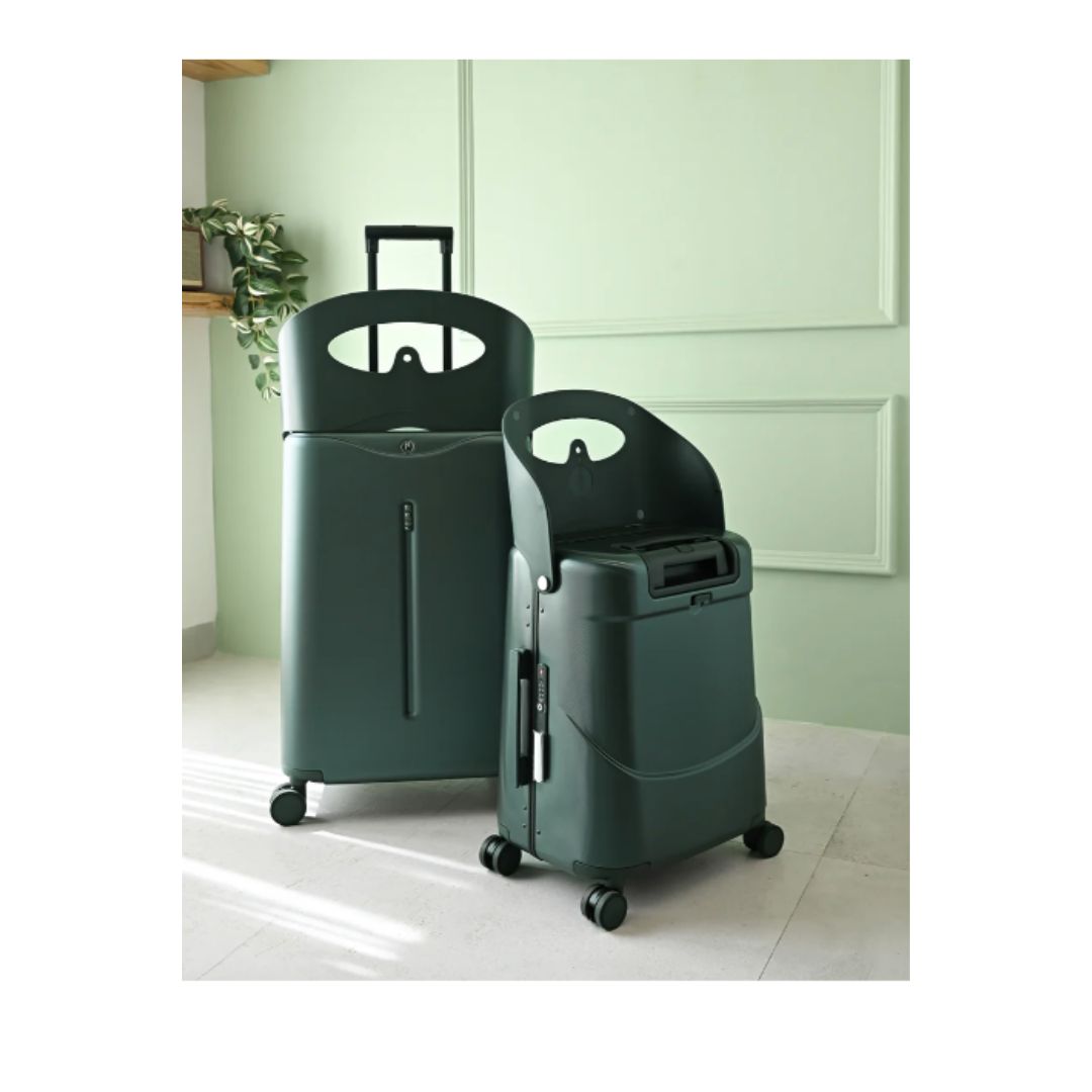 Miamily Forest Green Ride-On Trolley Check-In Luggage 24 inches