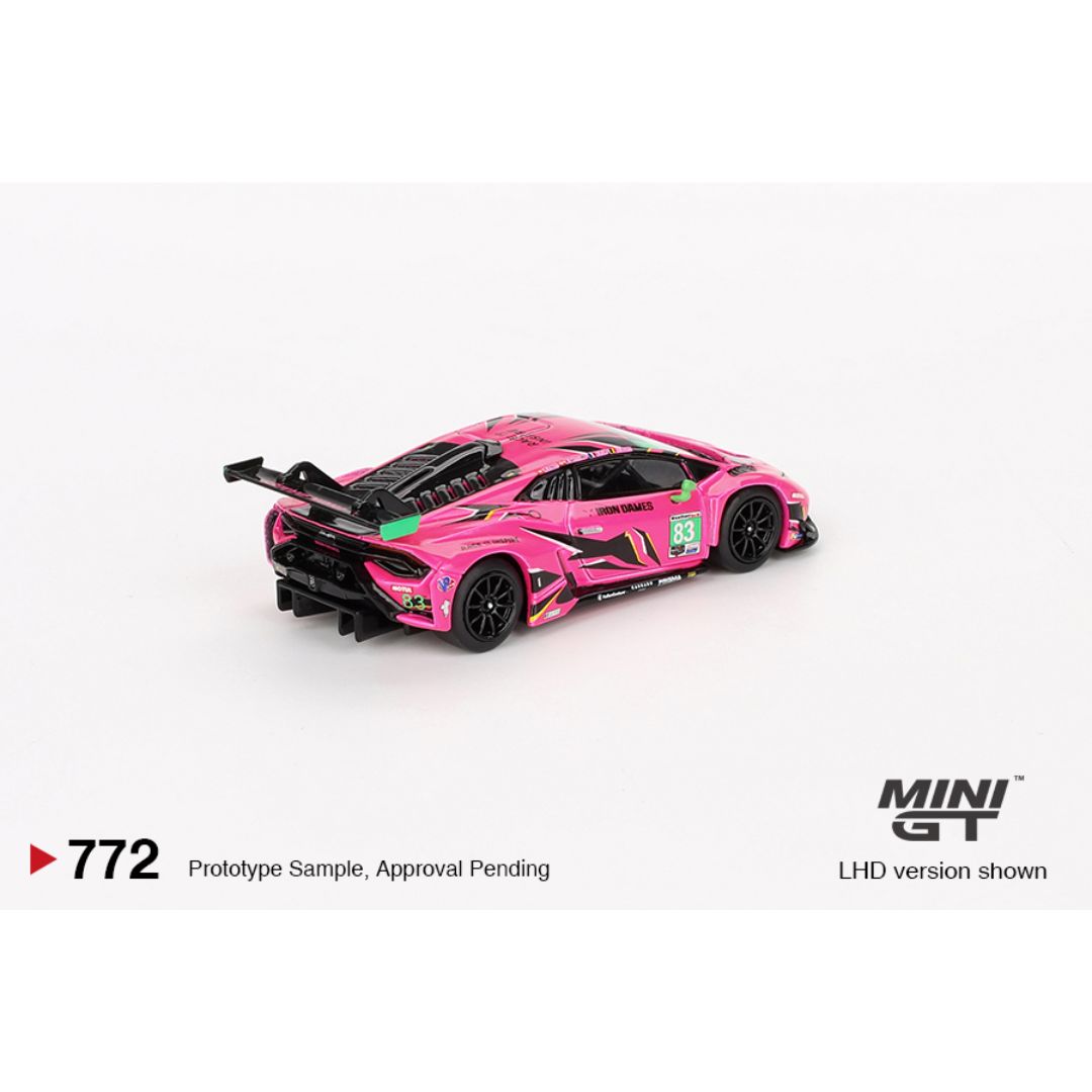 Mini GT #772: Lamborghini Huracán GT3 EVO2 #83 Iron Dames 2023 IMSA Daytona 24 Hrs