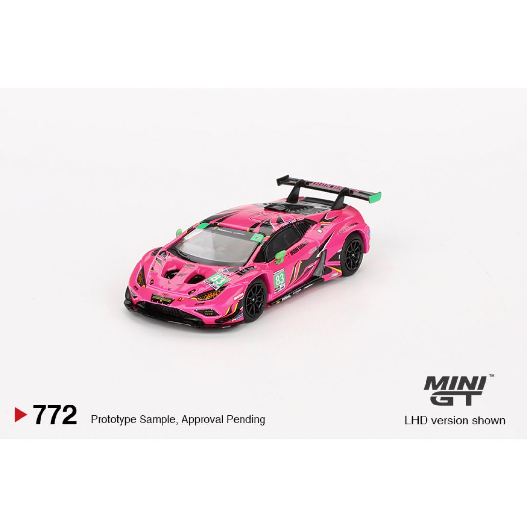 Mini GT #772: Lamborghini Huracán GT3 EVO2 #83 Iron Dames 2023 IMSA Daytona 24 Hrs