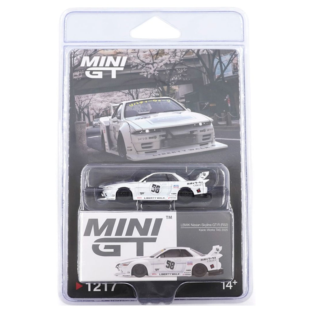 Mini GT Blister #1217: Nissan Skyline GT-R (R32) Kaido Works TAS 2025