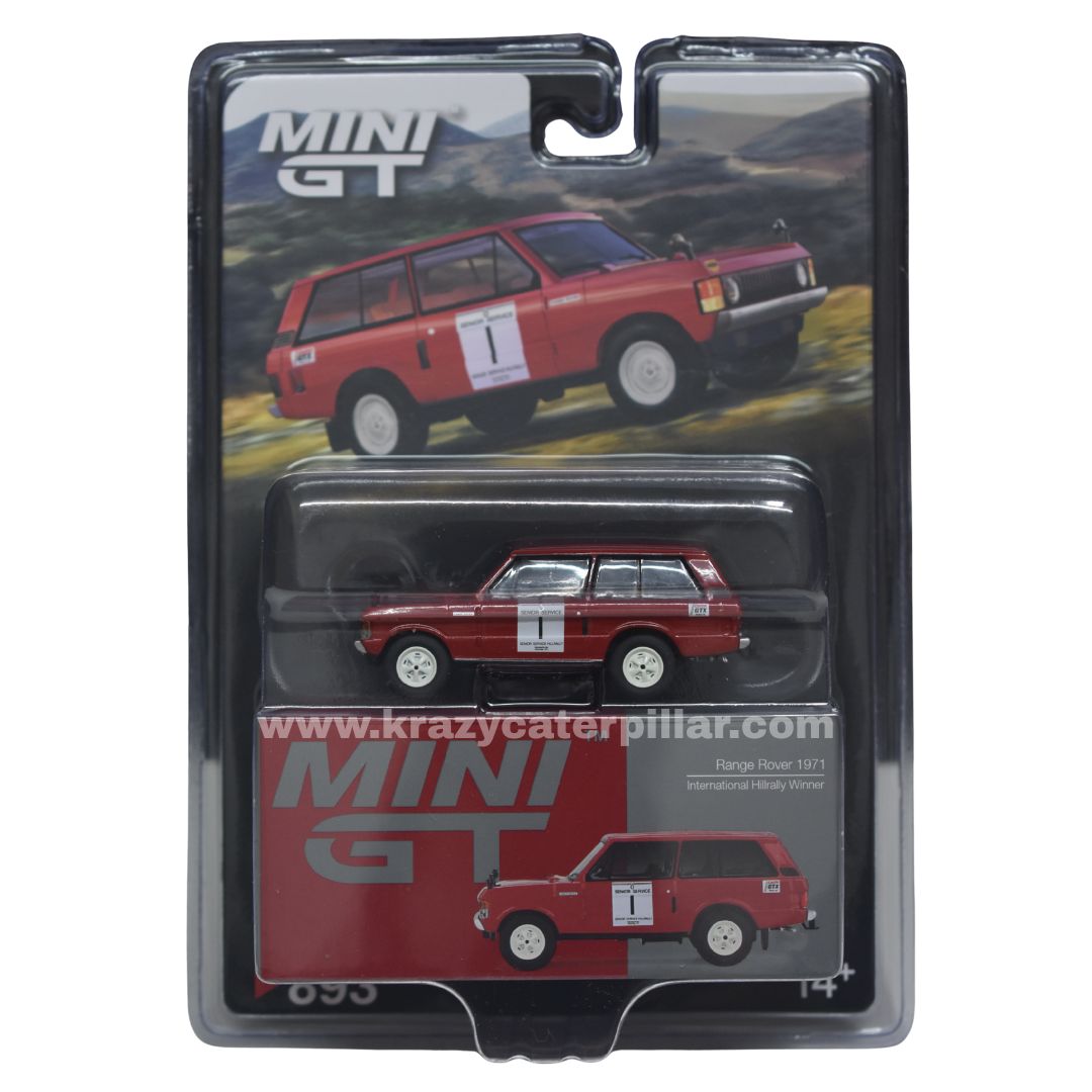 Mini GT Blister #893: Range Rover 1971 International Hillrally Winner