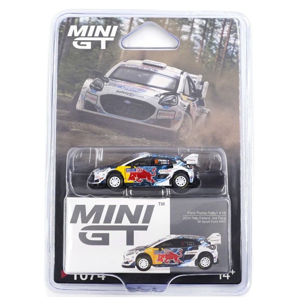 Mini GT Blister #1074: Ford Puma Rally1 #16 M-Sport Ford WRT 2024 Rally Finland 3rd Place