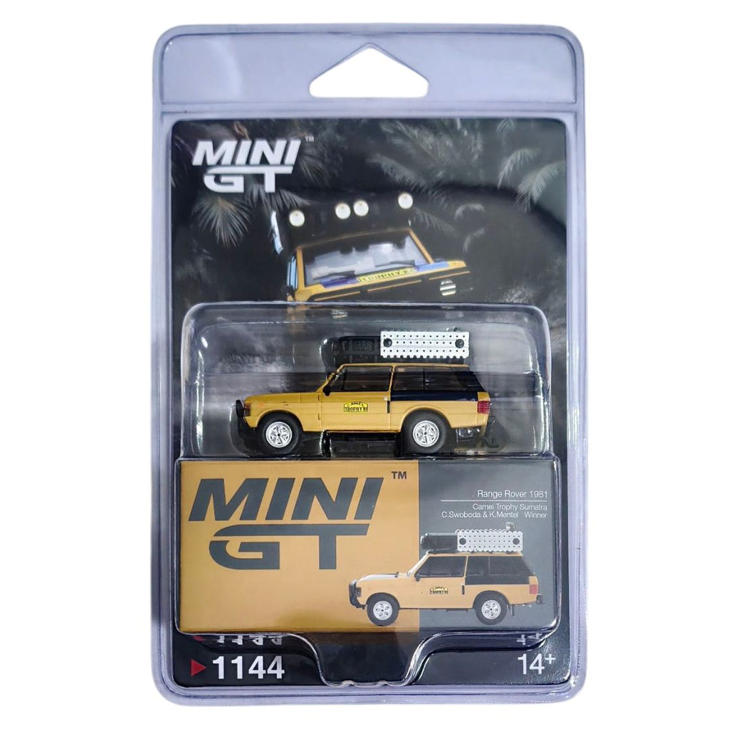 Mini GT Blister #1144: Range Rover 1981 Camel Trophy Sumatra C.Swoboda & K.Mentel Winner