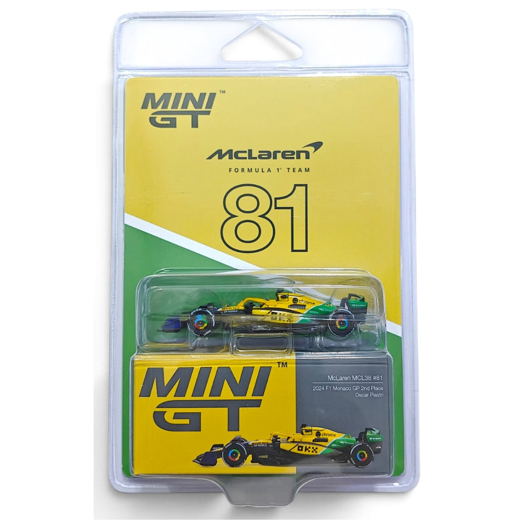 Mini GT Blister #1165: McLaren MCL38 #81 Oscar Piastri 2024 F1 Monaco GP 2nd Place