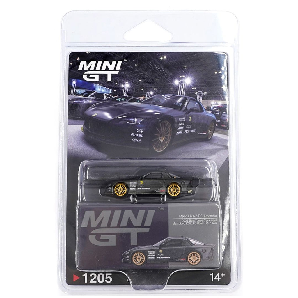 Mini GT Blister #1205: Mazda RX-7 RE-Amemiya Matsukiyo KOKU 3 Rotor NA-7 TAS 2025 Best Tuned Car Award