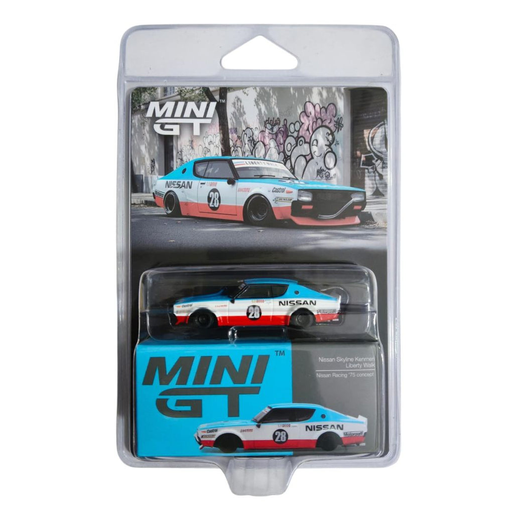 Mini GT Blister #1212: Nissan Skyline Kenmeri Liberty Walk Nissan Racing '75 Concept
