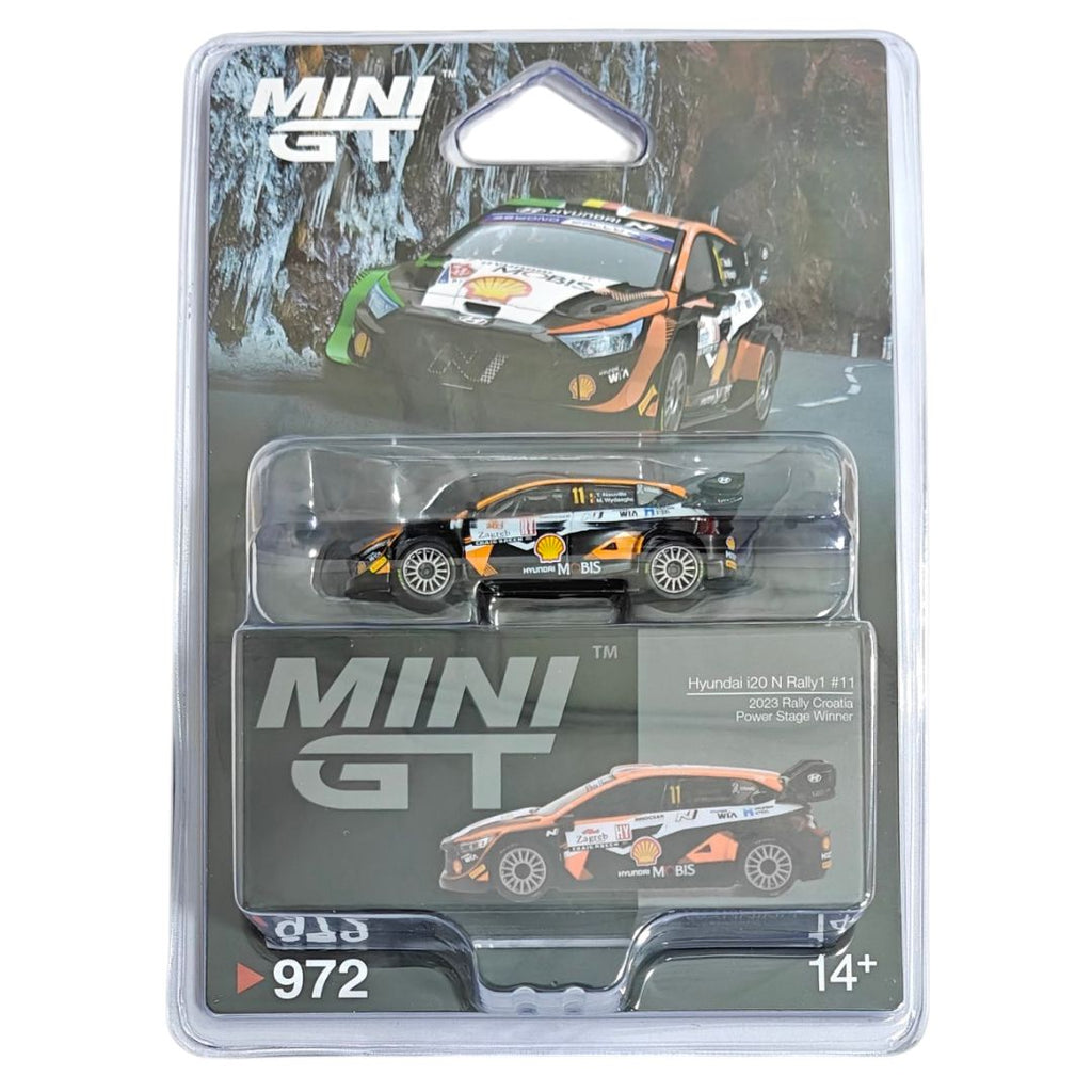 Mini GT Blister #972: Hyundai i20 N Rally1 #11 2023 Rally Croatia Power Stage Winner