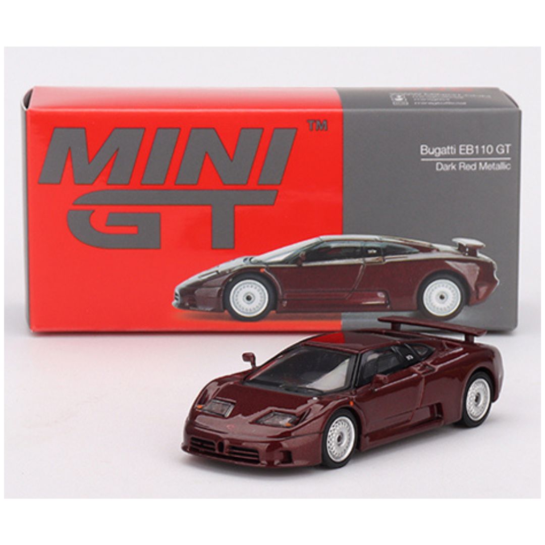 Mini GT #806:  Bugatti EB110 GT Dark Red Metallic 1:64